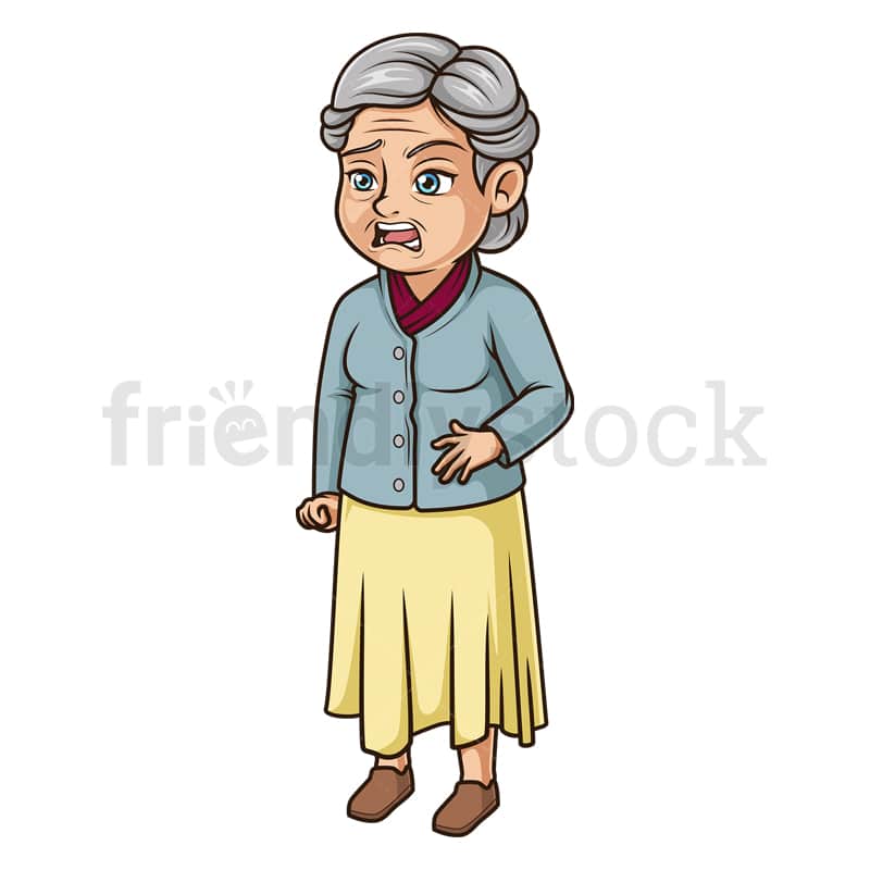 Disgusted Old Woman Cartoon Clipart Vector - FriendlyStock
