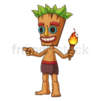 Tiki character presenting. PNG - JPG and vector EPS (infinitely scalable).