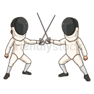 Two athletes fencing duel. PNG - JPG and vector EPS (infinitely scalable).