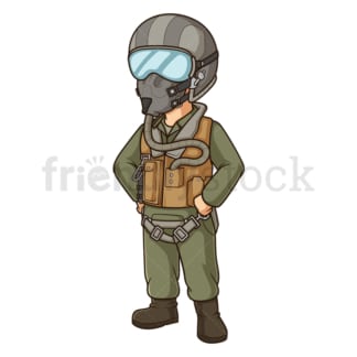 Jet fighter pilot wearing helmet. PNG - JPG and vector EPS (infinitely scalable).