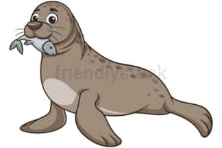 Sea lion eating fish. PNG - JPG and vector EPS (infinitely scalable).