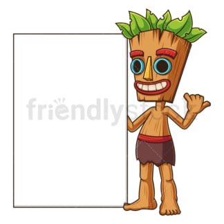 Tiki character blank sign. PNG - JPG and vector EPS (infinitely scalable).