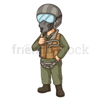 Fighter pilot with helmet thumbs up. PNG - JPG and vector EPS (infinitely scalable).