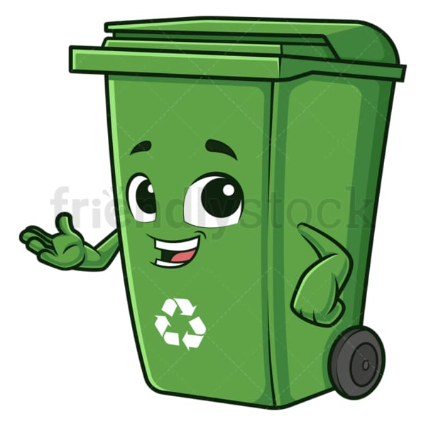 Happy trash bin. PNG - JPG and vector EPS (infinitely scalable).