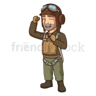 Happy vintage pilot. PNG - JPG and vector EPS (infinitely scalable).