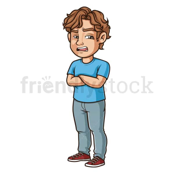 Man Averting His Eyes Cartoon Clipart Vector - FriendlyStock
