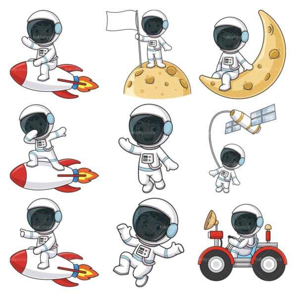 Chibi kawaii astronaut. PNG - JPG and infinitely scalable vector EPS - on white or transparent background.