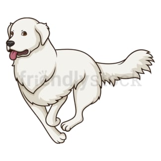 Great pyrenees running. PNG - JPG and vector EPS (infinitely scalable).