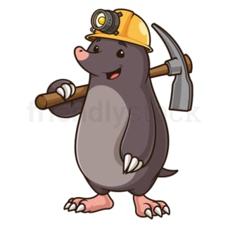 Cartoon mole miner. PNG - JPG and vector EPS (infinitely scalable).