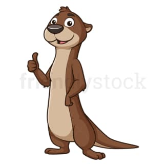 Cartoon otter thumbs up. PNG - JPG and vector EPS (infinitely scalable).