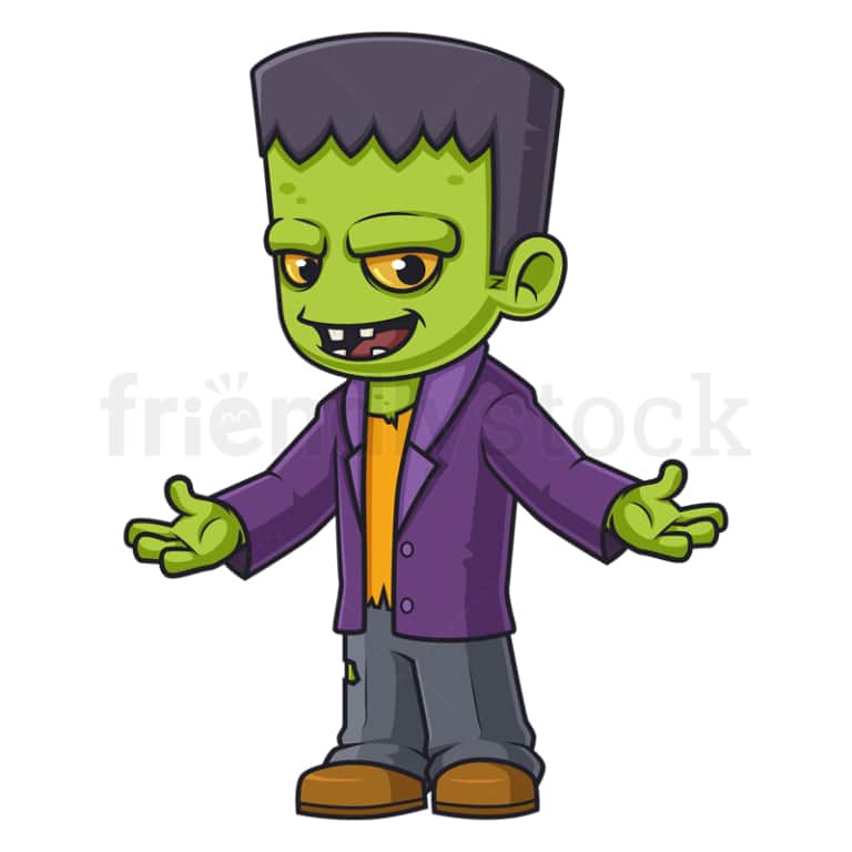 Cute Frankenstein Monster Cartoon Vector Image - FriendlyStock