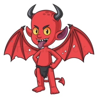 Red devil unfolded wings. PNG - JPG and vector EPS (infinitely scalable).
