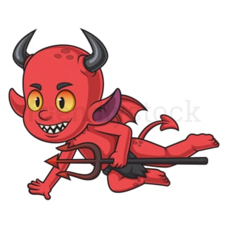 Flying red devil. PNG - JPG and vector EPS (infinitely scalable).