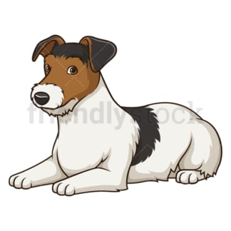 Jack russell lying down. PNG - JPG and vector EPS (infinitely scalable).