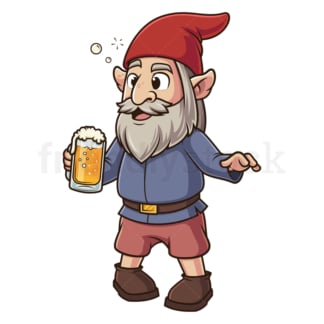 Drunk gnome. PNG - JPG and vector EPS (infinitely scalable).