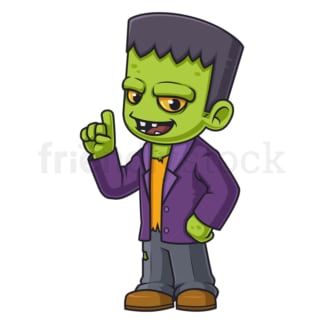 Frankenstein monster pointing up. PNG - JPG and vector EPS (infinitely scalable).