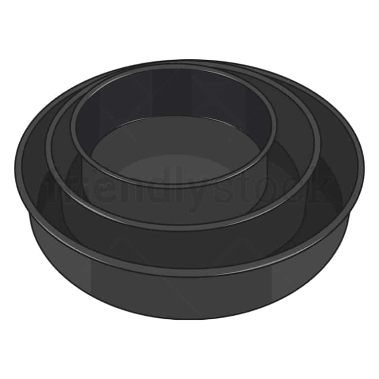 Cartoon Round Baking Pans Baking Tool Clipart Vector EPS FriendlyStock