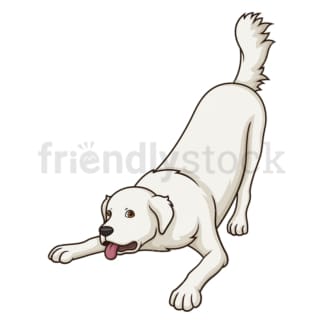 Playful great pyrenees. PNG - JPG and vector EPS (infinitely scalable).