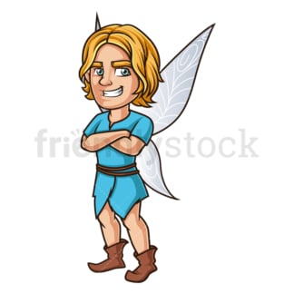 Cartoon male winged fairy. PNG - JPG and vector EPS file formats (infinitely scalable). Image isolated on transparent background.