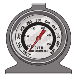 Cartoon oven thermometer. PNG - JPG and vector EPS (infinitely scalable).