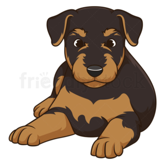 Cute airedale terrier puppy. PNG - JPG and vector EPS (infinitely scalable).