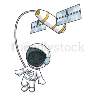 Cartoon astronaut space station. PNG - JPG and vector EPS (infinitely scalable).