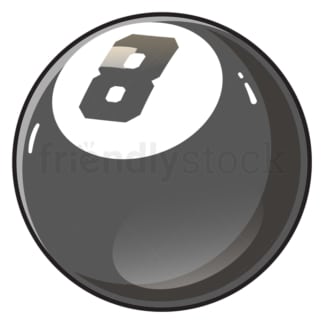 Cartoon billiard ball number 8. PNG - JPG and vector EPS file formats (infinitely scalable). Image isolated on transparent background.