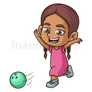 Hispanic girl bowling. PNG - JPG and vector EPS (infinitely scalable).