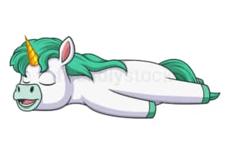 Tired unicorn sleeping. PNG - JPG and vector EPS (infinitely scalable).