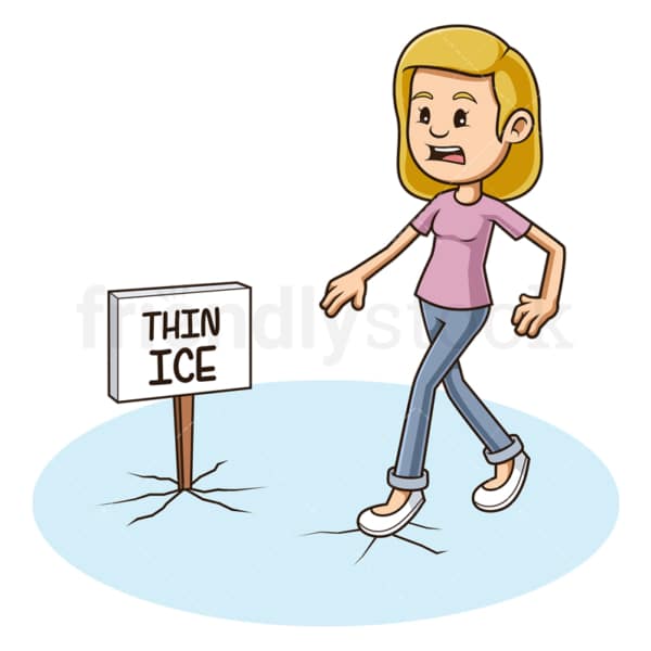 Walking on thin ice. PNG - JPG and vector EPS (infinitely scalable).