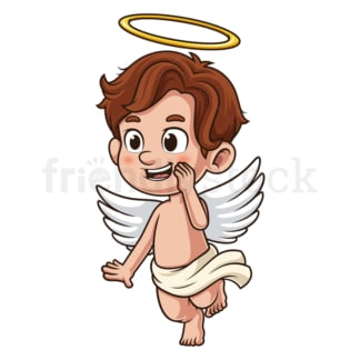 Cherub whispering. PNG - JPG and vector EPS (infinitely scalable).