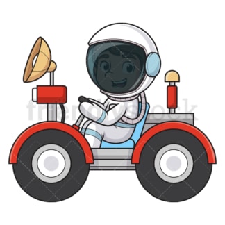 Astronaut driving space vehicle. PNG - JPG and vector EPS (infinitely scalable).