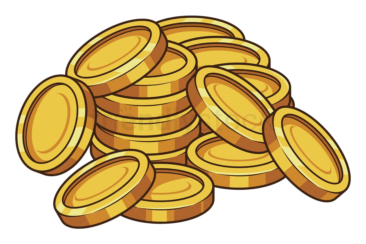 Cartoon Gold Coins Vector Clipart Image - FriendlyStock