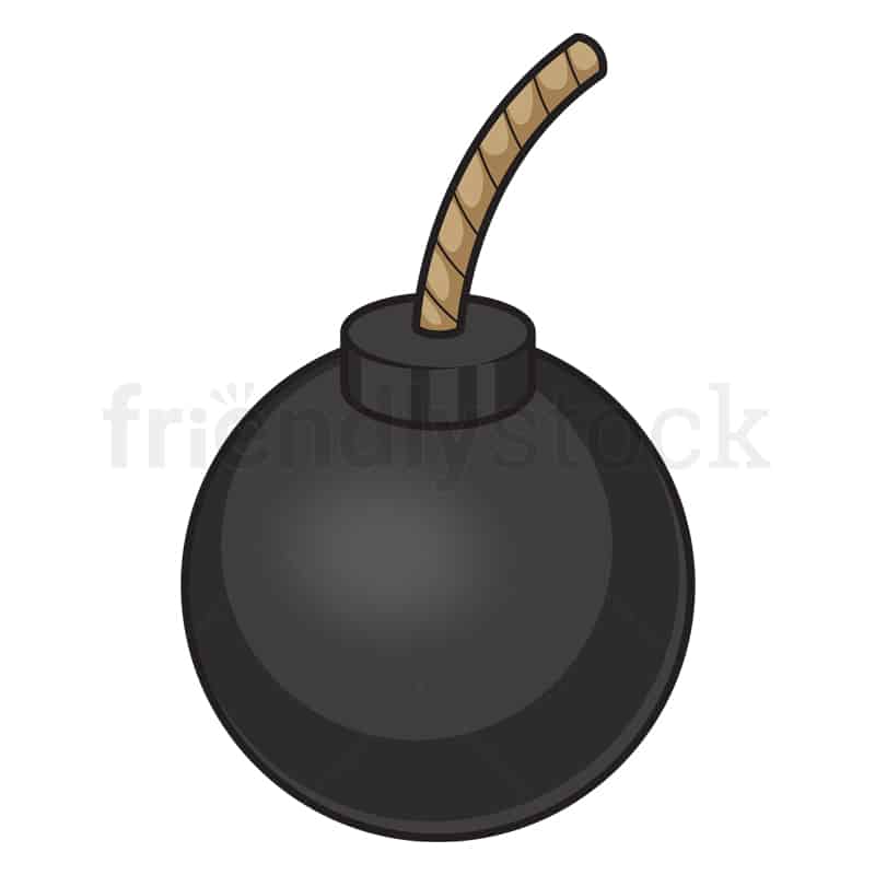 Cartoon round black bomb. PNG - JPG and vector EPS file formats (infinitely scalable). Image isolated on transparent background.
