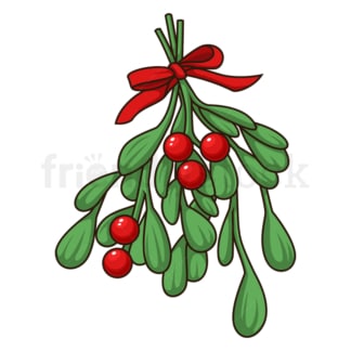 Cartoon mistletoe xmas. PNG - JPG and vector EPS file formats (infinitely scalable). Image isolated on transparent background.