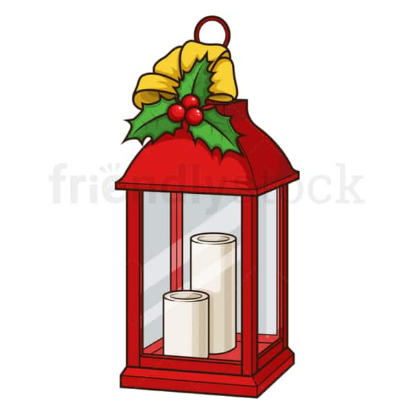 Cartoon Christmas Lantern Cartoon Vector Clipart FriendlyStock