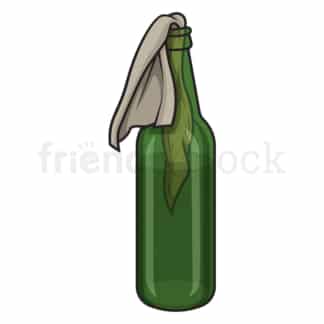 Cartoon molotov cocktail. PNG - JPG and vector EPS file formats (infinitely scalable). Image isolated on transparent background.