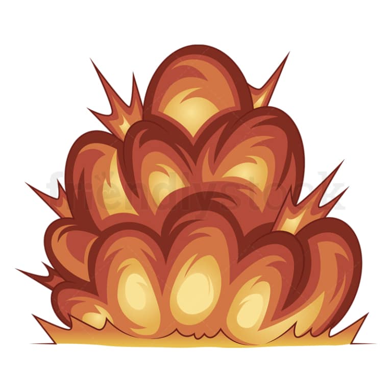 Large Explosion Cartoon Clipart Vector Graphic - FriendlyStock