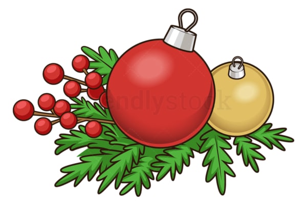 Cartoon christmas ornaments. PNG - JPG and vector EPS file formats (infinitely scalable). Image isolated on transparent background.