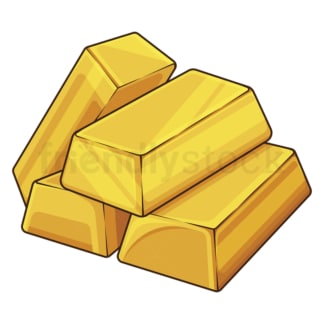 Cartoon gold bars. PNG - JPG and vector EPS file formats (infinitely scalable). Image isolated on transparent background.