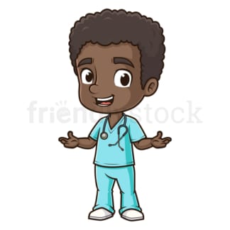 Cartoon black male nurse. PNG - JPG and vector EPS (infinitely scalable).