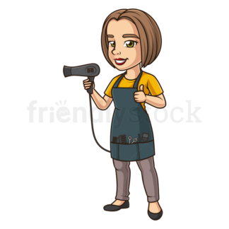 Female hairstylist. PNG - JPG and vector EPS (infinitely scalable).