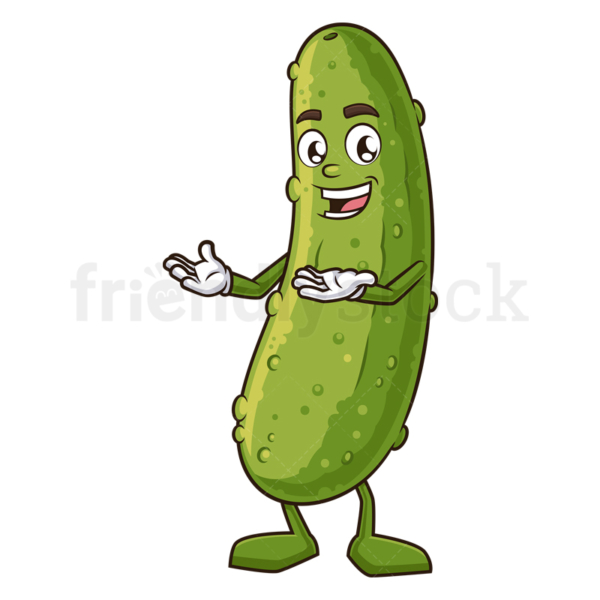 Cartoon Pickle Presenting Clip Art Vector Illustration FriendlyStock