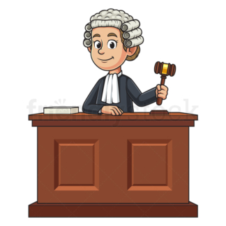 Calm female judge. PNG - JPG and vector EPS (infinitely scalable).