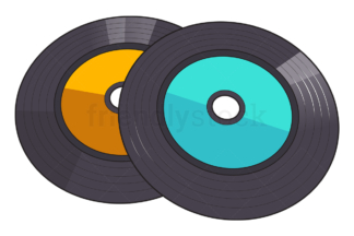Cartoon vinyl records. PNG - JPG and vector EPS (infinitely scalable).