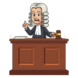 Strict Male Judge Ruling Cartoon Clip Art Vector Graphic - FriendlyStock