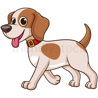 Cartoon dog walking. PNG - JPG and vector EPS (infinitely scalable).