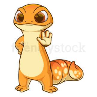 Gecko making stop gesture. PNG - JPG and vector EPS (infinitely scalable).