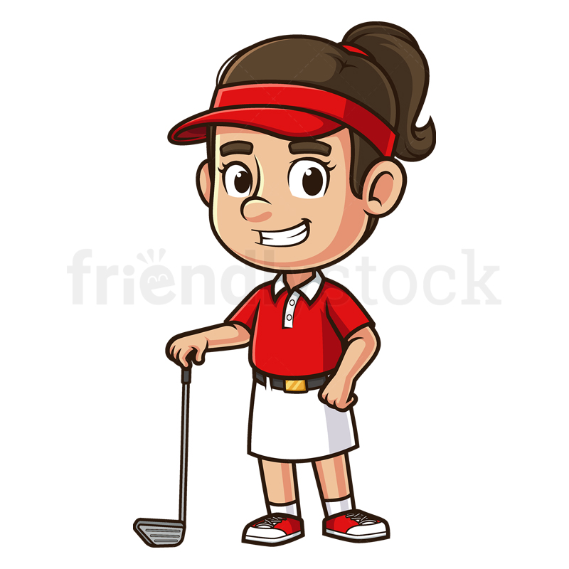 female golfer cartoon