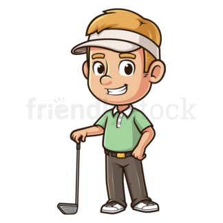 Confident male golfer. PNG - JPG and vector EPS (infinitely scalable).